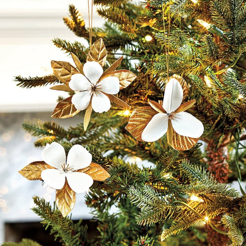 Ballard Designs - Trillium Ornaments - Set of 3